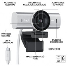 Logitech MX Brio 4K Ultra HD halványszürke webkamera Iroda és számítástechnika - Webkamera - 497012