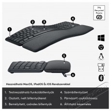 Logitech Ergo K860 Wireless Split Keyboard - US INTL Tv kiegészítők - Távvezérlő - Wireless billentyűzet - 503377