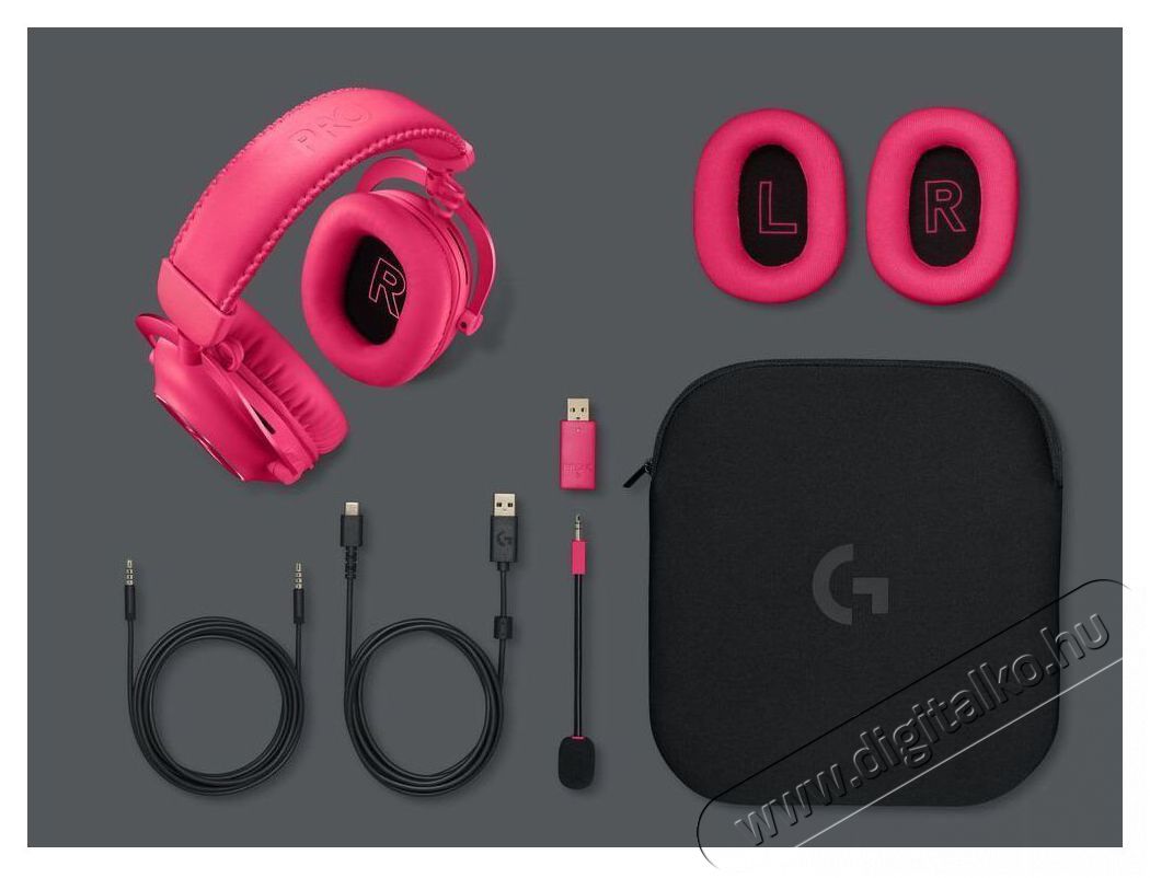 Logitech G PRO X 2 LIGHTSPEED Gaming Headset, r&oacute;zsasz&iacute;n Audio-Video / Hifi / Multim&eacute;dia - F&uuml;l &eacute;s Fejhallgat&oacute;k - Fejhallgat&oacute; mikrofonnal / headset - 510112