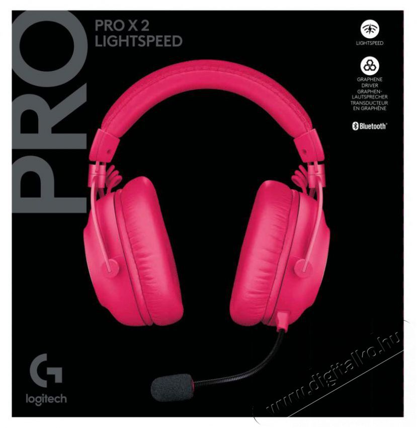 Logitech G PRO X 2 LIGHTSPEED Gaming Headset, r&oacute;zsasz&iacute;n Audio-Video / Hifi / Multim&eacute;dia - F&uuml;l &eacute;s Fejhallgat&oacute;k - Fejhallgat&oacute; mikrofonnal / headset - 510112