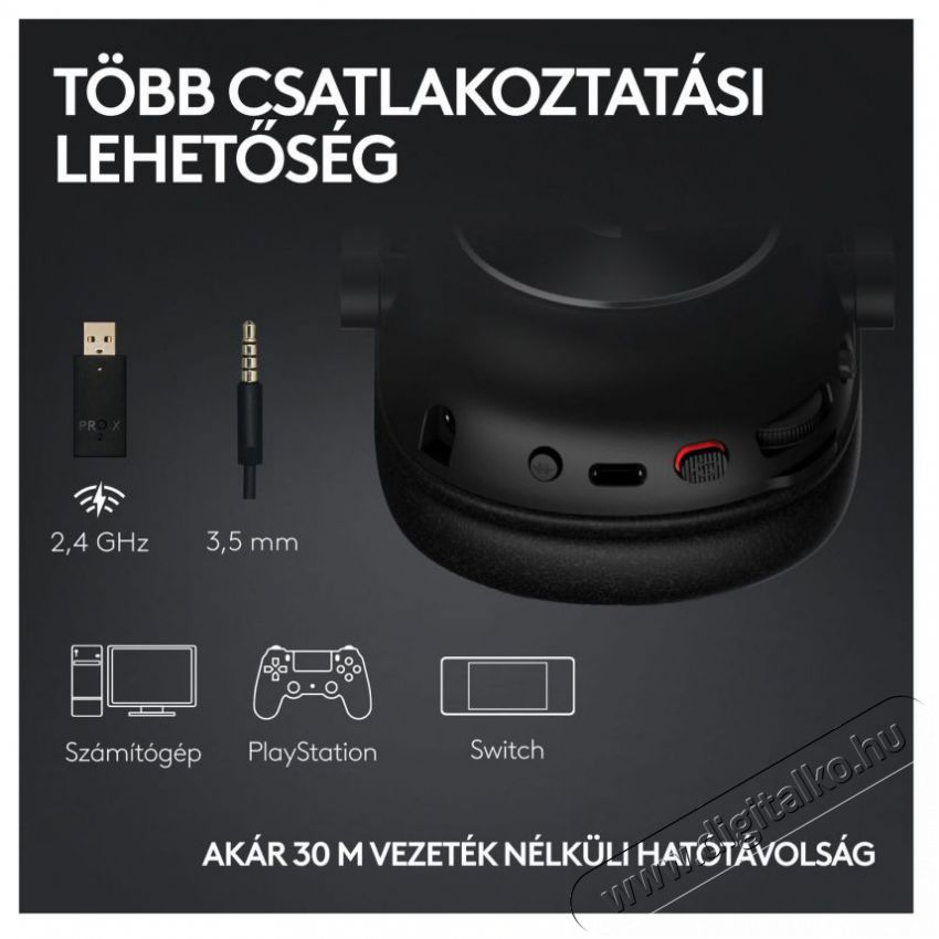 Logitech G PRO X 2 LIGHTSPEED Gaming Headset, r&oacute;zsasz&iacute;n Audio-Video / Hifi / Multim&eacute;dia - F&uuml;l &eacute;s Fejhallgat&oacute;k - Fejhallgat&oacute; mikrofonnal / headset - 510112