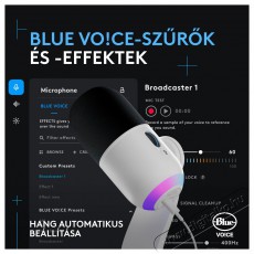 Logitech G Blue Yeti GX dinamikus RGB, off-white Fotó-Videó kiegészítők - Mikrofon - Fotó-videó mikrofon - 525243