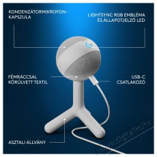 Logitech G Blue Yeti Orb RGB, off-white Fotó-Videó kiegészítők - Mikrofon - Fotó-videó mikrofon - 525240