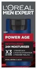 L'Oreal Paris Men Expert Power Age revitaliz&aacute;l&oacute; hidrat&aacute;l&oacute; kr&eacute;m, f&eacute;rfiaknak, hialuronsavat tartalmaz, az &ouml;reged&eacute;s jeleit mutat&oacute; sz&aacute;raz bőrre, 50 ml Sz&eacute;ps&eacute;g&aacute;pol&aacute;s / Eg&eacute;szs&eacute;g - Arc / bőr &aacute;pol&aacute;s - Kieg&eacute;sz&iacute;tő - 537075