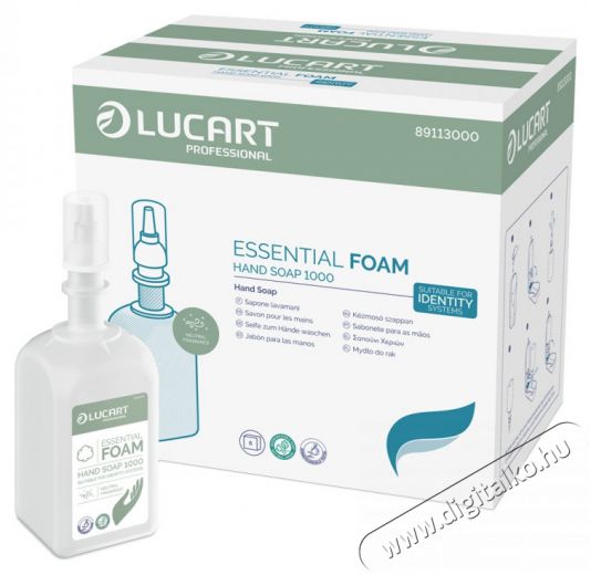 Lucart Essential 1000 ml habszappan Háztartás / Otthon / Kültér - Fürdőszoba / wc - Szappan adagoló - 498675