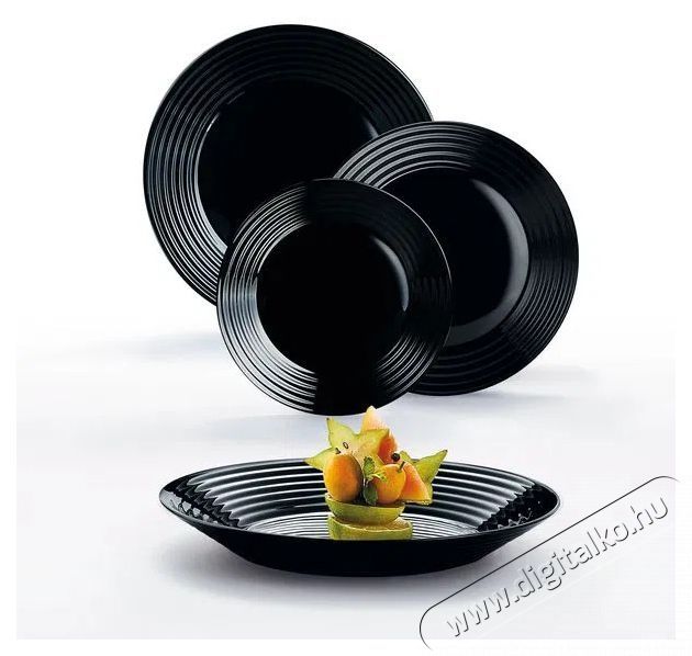 Luminarc HARENA NOIR &Eacute;tk&eacute;szlet 18 db Konyhai term&eacute;kek - &Eacute;tk&eacute;szlet - T&aacute;ny&eacute;r k&eacute;szlet - 504809
