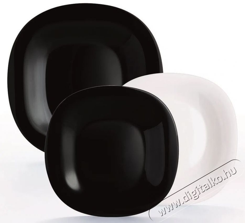 Luminarc CARINE, 18 db, feh&eacute;r/fekete Konyhai term&eacute;kek - &Eacute;tk&eacute;szlet - T&aacute;ny&eacute;r k&eacute;szlet - 527416