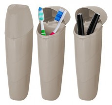 Luxplastic IRIS L-00626 nagy fogkefetartó utazáshoz, fekete, bézs vagy szürke színű Szépségápolás / Egészség - Száj / fog ápolás - Kiegészítő - 501802