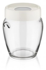 Luxplastic IRIS C-00138 Ring üveg tároló 580ml, fekete, elfántcsont vagy szürke színű Háztartás / Otthon / Kültér - Lakásfelszerelés - Tároló - 507229