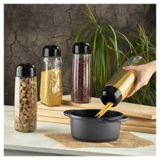 Luxplastic IRIS C-00441 Round Crystal üveg tároló 1.600ml, fekete vagy elfántcsont színű Háztartás / Otthon / Kültér - Lakásfelszerelés - Tároló - 507221