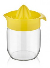 Luxplastic IRIS C-00136 Fresia citromfacsaró üveg tárolóval 425ml, narancs vagy citromsárga színű Háztartás / Otthon / Kültér - Lakásfelszerelés - Tároló - 508433