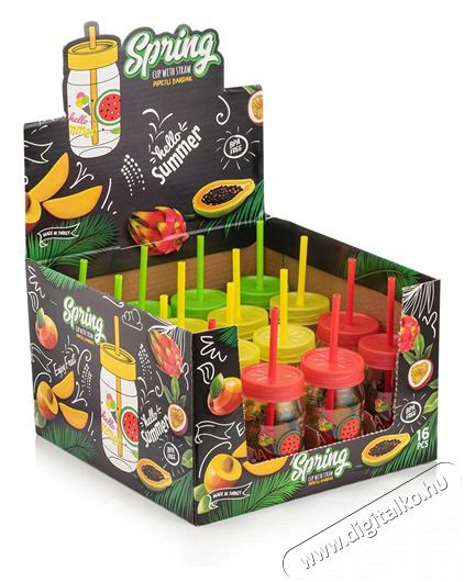 Luxplastic IRIS C-00162 Spring &uuml;vegpoh&aacute;r sz&iacute;v&oacute;sz&aacute;llal 380ml, piros, z&ouml;ld vagy s&aacute;rga sz&iacute;nű Konyhai term&eacute;kek - K&aacute;v&eacute;főző / k&aacute;v&eacute;&ouml;rlő / kieg&eacute;sz&iacute;tő - K&aacute;v&eacute;s poh&aacute;r / cs&eacute;sze - 508324