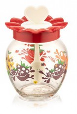 Luxplastic IRIS C-00181 Frutta üveg lekvártartó 370ml, piros, narancs vagy citromsárga színű Háztartás / Otthon / Kültér - Lakásfelszerelés - Tároló - 508431