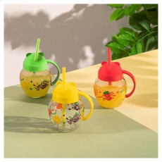 Luxplastic IRIS C-00373 Cute üvegbögre szívószállal 370ml, piros, zöld vagy sárga színű Konyhai termékek - Egyéb / Konyhai kiegészítő - 508325