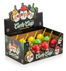 Luxplastic IRIS C-00373 Cute üvegbögre szívószállal 370ml, piros, zöld vagy sárga színű Konyhai termékek - Egyéb / Konyhai kiegészítő - 508325