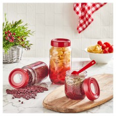 Luxplastic IRIS C-00422 Rainbow piros üveg tároló 660ml Háztartás / Otthon / Kültér - Lakásfelszerelés - Tároló - 514661