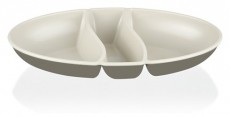 Luxplastic IRIS L-00517 dupla színű snack tál, zöld, szürke, beige Háztartás / Otthon / Kültér - Lakásfelszerelés - Tároló - 514693