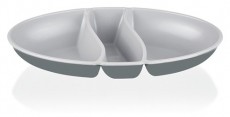 Luxplastic IRIS L-00517 dupla színű snack tál, zöld, szürke, beige Háztartás / Otthon / Kültér - Lakásfelszerelés - Tároló - 514693