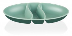 Luxplastic IRIS L-00517 dupla színű snack tál, zöld, szürke, beige Háztartás / Otthon / Kültér - Lakásfelszerelés - Tároló - 514693