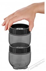 Luxplastic IRIS L-00535 Stack and Lock, egymáshoz rögzíthető tároló, 400ml, fekete Háztartás / Otthon / Kültér - Lakásfelszerelés - Tároló - 514694