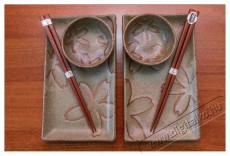 Made In Japan Sushi set virág motívummal világoszöld 6 db Konyhai termékek - Edény - Edény készlet - 522474