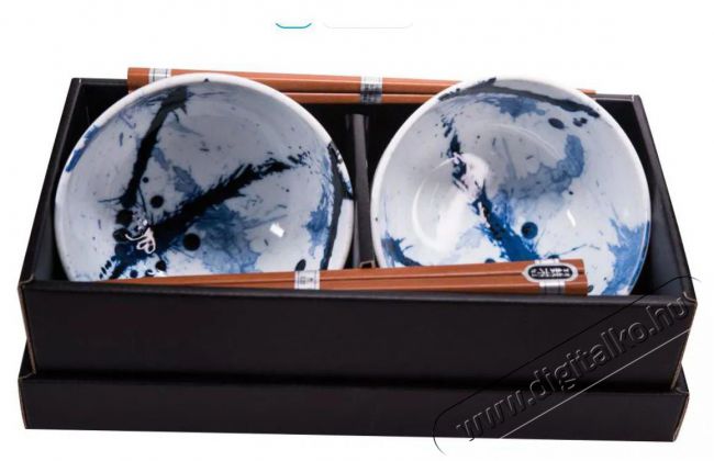 Made In Japan Blue & White Tálkészlet pálcikákkal, 350 ml, 2 db Konyhai termékek - Étkészlet - Tányér készlet - 522466