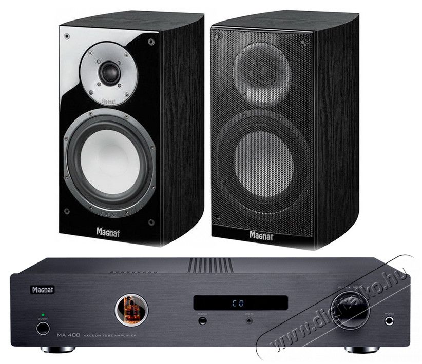 Magnat MA 400 hibrid sztereó erősítő + Quantum 673 polcsugárzó pár - fekete Audio-Video / Hifi / Multimédia - Hifi - Sztereó - Összeállított hifi szett - 289298