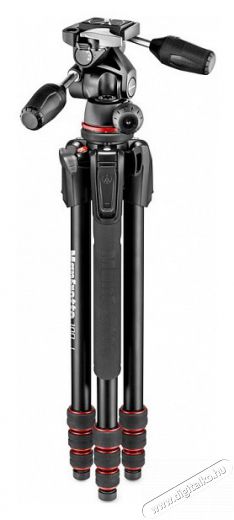 Manfrotto MK190GOA4TB-3W 190go! 4 szekciós alumínium állvány 3 utas fejjel Fotó-Videó kiegészítők - Állvány - Tripod állvány - 308510