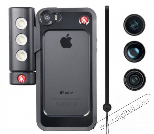 Manfrotto MKLOKLYP5S iPhone 5/5S telefontok + 3db előtétlencse + LED fényforrás Mobil / Kommunikáció / Smart - Mobiltelefon kiegészítő / tok - Tok / hátlap - 290968