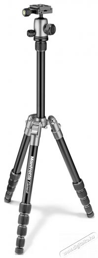 Manfrotto Element Traveller Small tripod (szürke) + gömbfej - 5 szekciós alumínium (MKELES5GY-BH) Fotó-Videó kiegészítők - Állvány - Tripod állvány - 332212