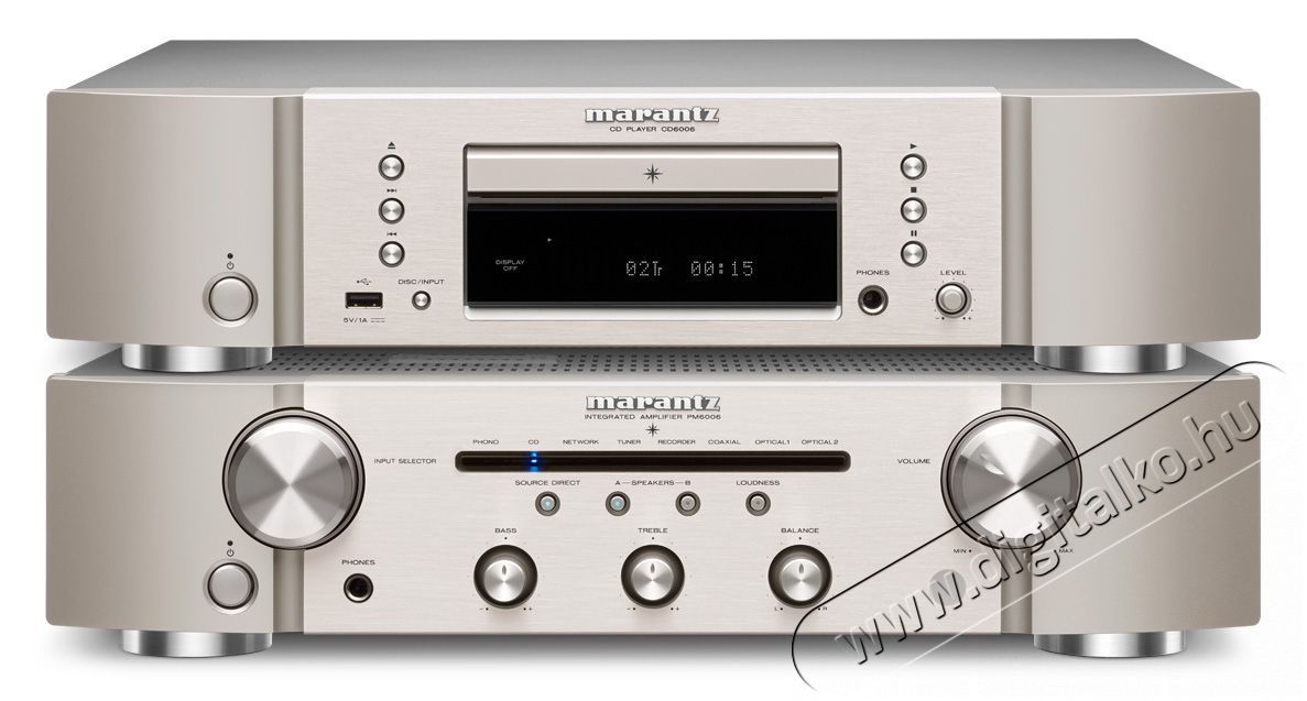 Marantz CD6006 CD lejátszó + PM6006 integrált erősítő - ezüst/arany Audio-Video / Hifi / Multimédia - CD / DVD / Blu-Ray / Multimédia készülék - CD lejátszó - 319809