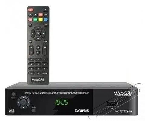 Mascom MC721T2 plus HD DVB-T2 H.265/HEVC Set-top box Audio-Video / Hifi / Multim&eacute;dia - CD / DVD / Blu-Ray / Multim&eacute;dia k&eacute;sz&uuml;l&eacute;k - Multim&eacute;dia lej&aacute;tsz&oacute; - 531931