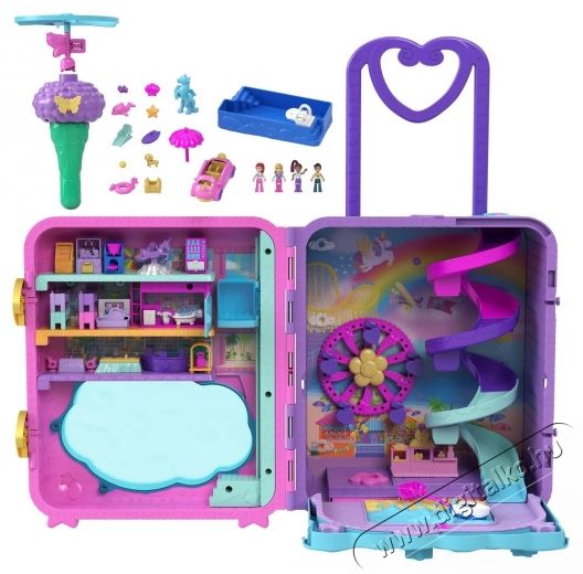 Mattel Polly Pocket &uuml;d&uuml;lőhely bőr&ouml;ndben  4 pidi baba  25+ kieg&eacute;sz&iacute;tő H&aacute;ztart&aacute;s / Otthon / K&uuml;lt&eacute;r - J&aacute;t&eacute;k / Sport - J&aacute;t&eacute;kfigura - 531932