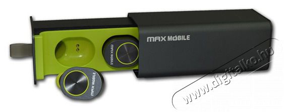 Max Mobile GW-10 prémium True Wireless Bluetooth fekete-zöld fülhallgató Audio-Video / Hifi / Multimédia - Fül és Fejhallgatók - Fülhallgató - 414830