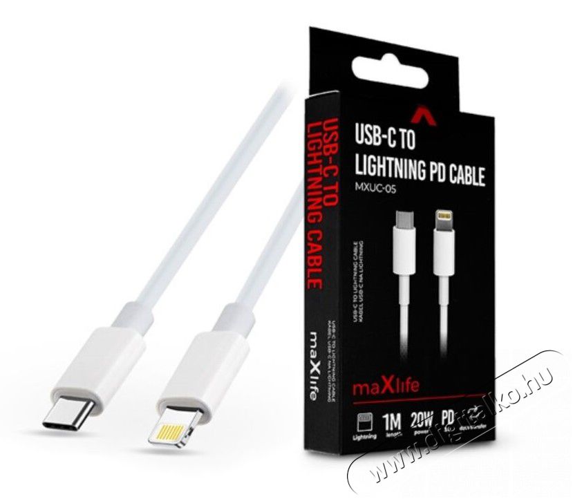 MAXLIFE TF-0139 Type-C - Lightning 1 m-es vezetékkel PD3.0 Cable - 20W adat- és töltőkábel Mobil / Kommunikáció / Smart - Mobiltelefon kiegészítő / tok - Kábel / átalakító - 432455