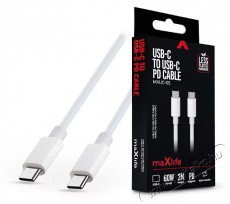 MAXLIFE TF-0180 2m 60W Type C apa-apa fehér adat- és töltőkábel Mobil / Kommunikáció / Smart - Mobiltelefon kiegészítő / tok - Hálózati-, autós töltő - 405709