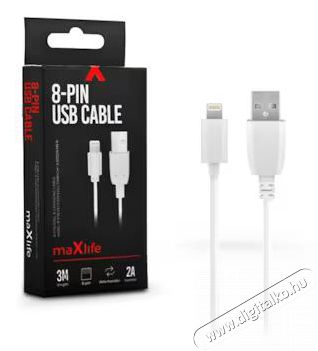 MAXLIFE TF-0064 3m USB-Lightning fehér adat- és töltőkábel Iroda és számítástechnika - Számítógép tartozék - USB kábel - 412239