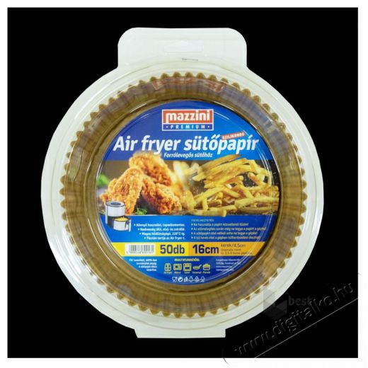 MAZZINI 103055 Premium Air Fryer kerek/16 cm-es/ 50db/csomag sütőpapír Konyhai termékek - Egyéb / Konyhai kiegészítő - 513425