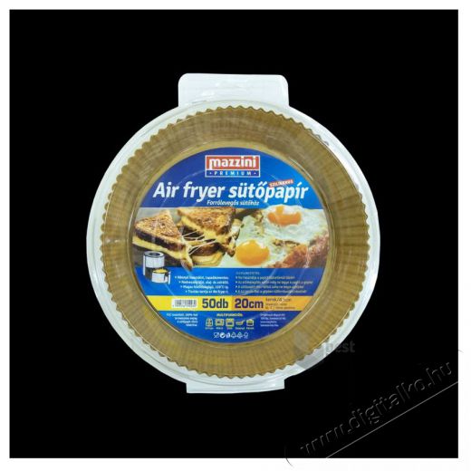 MAZZINI 103056 Premium Air Fryer kerek/20 cm-es/ 50db/csomag s&uuml;tőpap&iacute;r Konyhai term&eacute;kek - Egy&eacute;b / Konyhai kieg&eacute;sz&iacute;tő - 513424