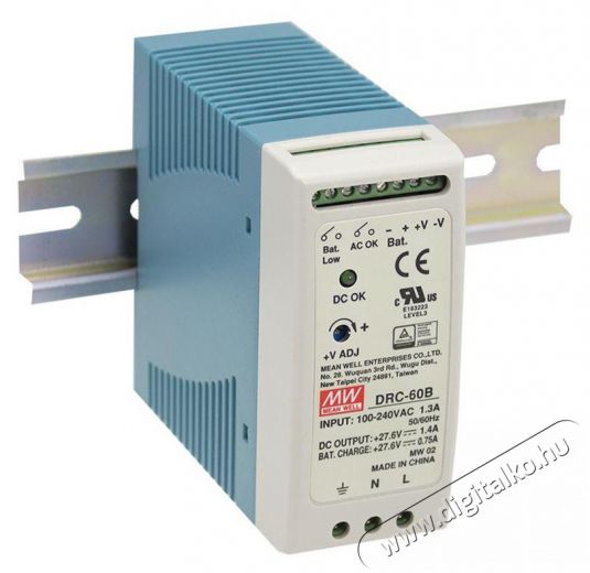 MEAN WELL DRC-60B 27,6VDC 1,4A ipari DIN sínre szerelhető szünetmentes tápegység Iroda és számítástechnika - Egyéb számítástechnikai termék - 396535