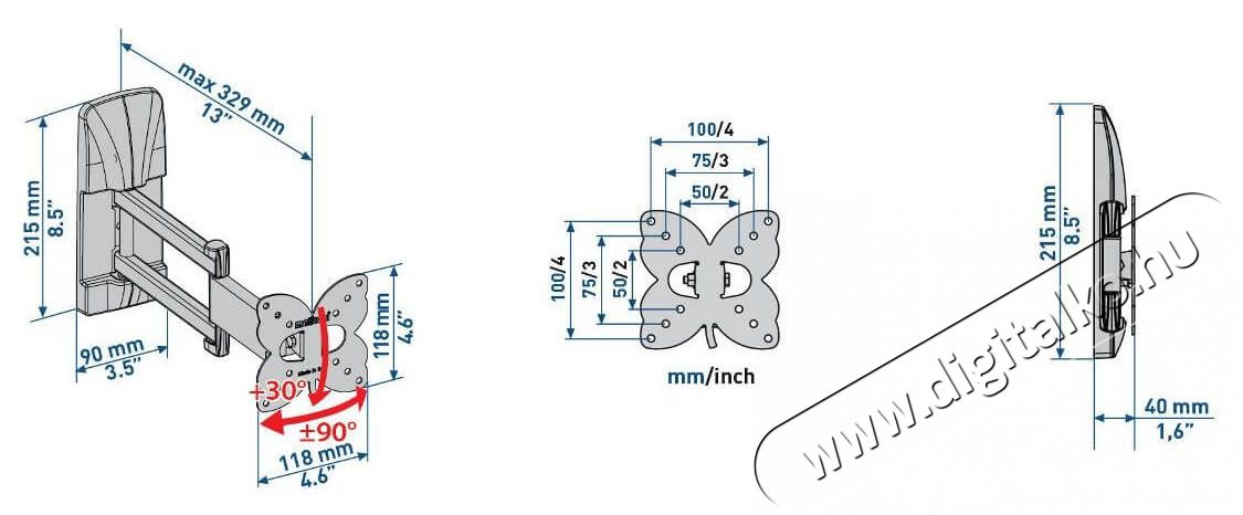 Meliconi Slimstyle 200 SDR (480851) dupla karos dönthető forgatható fali konzol Tv kiegészítők - Fali tartó / konzol - Fali tv tartó - 333433