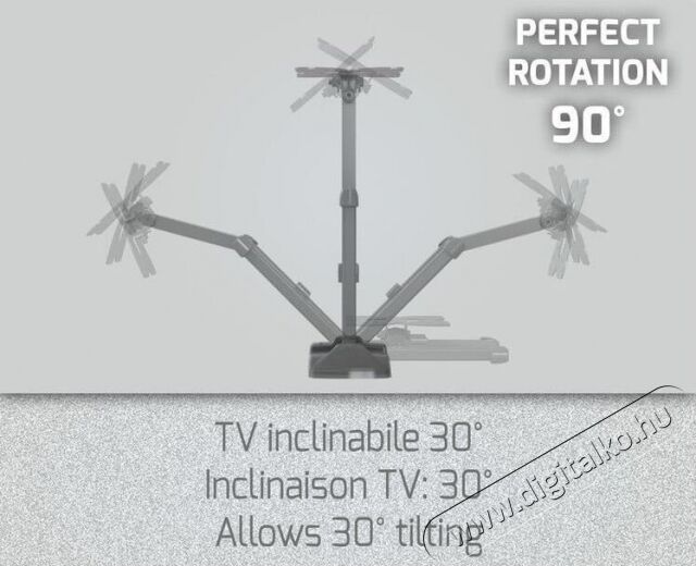 Meliconi Slimstyle 200 SDR (480851) dupla karos dönthető forgatható fali konzol Tv kiegészítők - Fali tartó / konzol - Fali tv tartó - 333433