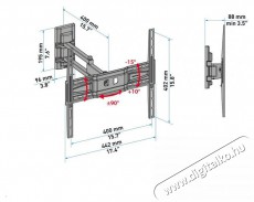 Meliconi FlatStyle EDR400 40-55 VESA 400x400 dupla karos dönthető, forgatható fali konzol Tv kiegészítők - Fali tartó / konzol - Fali készülék tartó - 379679