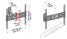 Meliconi FlatStyle ER400 40-55 VESA 400x400 karos dönthető, forgatható fali konzol Tv kiegészítők - Fali tartó / konzol - Fali készülék tartó - 379681