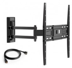 Meliconi FM-400 32-55 VESA 400x400 dupla karos dönthető, forgatható fali konzol + HDMI kábel Tv kiegészítők - Fali tartó / konzol - Fali készülék tartó - 410192