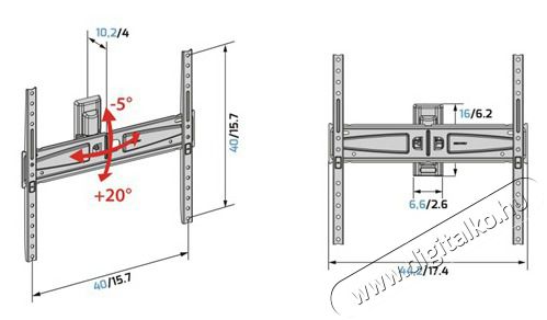 Meliconi Flatstyle FTR400 DW 40 Tv kieg&eacute;sz&iacute;tők - Fali tart&oacute; / konzol - Fali tv tart&oacute; - 514208