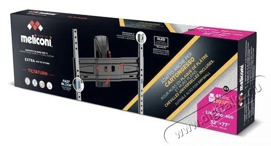 Meliconi 480877 EXTRA 400 TILT N TURN CG TV tart&oacute; konzol Tv kieg&eacute;sz&iacute;tők - Fali tart&oacute; / konzol - Fali tv tart&oacute; - 531969