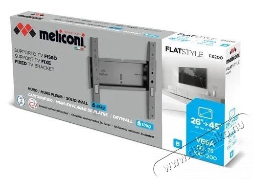 Meliconi 580482 Flatstyle FS200 CG TV tart&oacute; Tv kieg&eacute;sz&iacute;tők - Fali tart&oacute; / konzol - Fali tv tart&oacute; - 531974