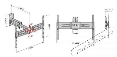 Meliconi 580471 FlatStyle FDRP600 TV tart&oacute; konzol Tv kieg&eacute;sz&iacute;tők - Fali tart&oacute; / konzol - Fali tv tart&oacute; - 531967