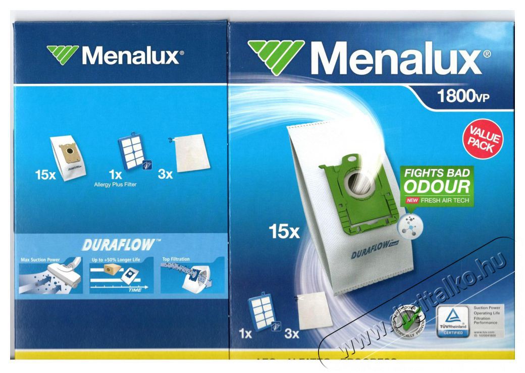 Menalux 1800VP PORZS&Aacute;K + FILTER SZETT 15DB SZINTETIKUS H&aacute;ztart&aacute;s / Otthon / K&uuml;lt&eacute;r - Porsz&iacute;v&oacute; / takar&iacute;t&oacute;g&eacute;p - Porzs&aacute;k / portart&aacute;ly - 468675